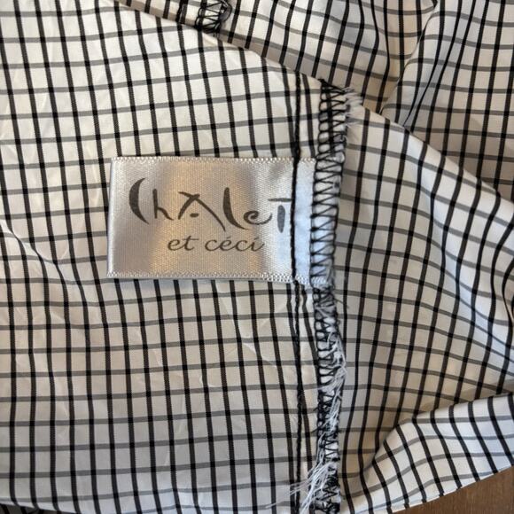 Chalet et Ceci Tunic Top Lrg Black White Grid Print Lagenlook Oversize Boxy - Picture 9 of 10